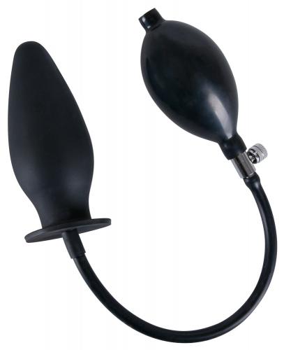 True Black Inflatable Anal Plug (11,5 cm lang, Ø 2 bis 9 cm) 